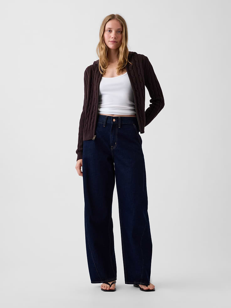 L'image numéro 2 présente Cardigan à glissière en tricot torsadé 100 % coton