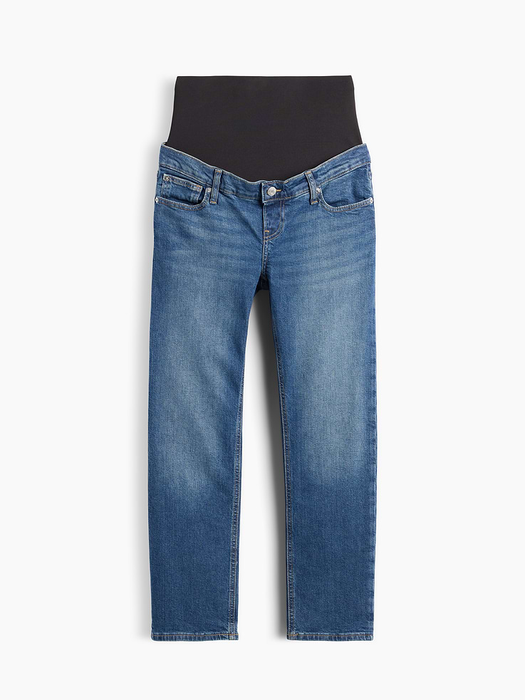 Image number 1 showing, Maternity True Waistband Full Panel Cheeky Straight Jeans