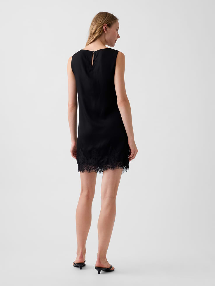 Image number 2 showing, Lace-Hem Mini Shift Dress