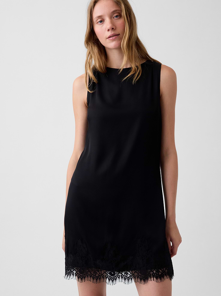 Image number 4 showing, Lace-Hem Mini Shift Dress