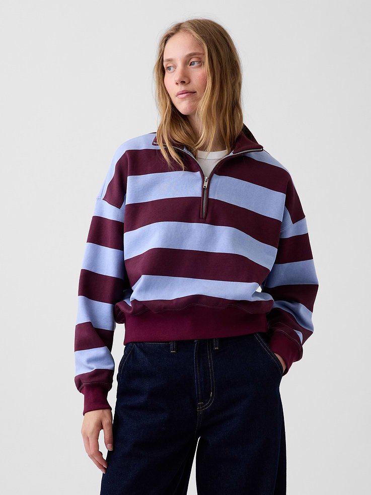 Image number 1 showing, VintageSoft Oversized Half-Zip Wedge Pullover
