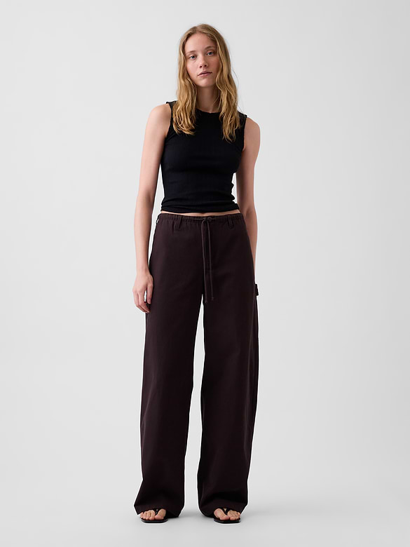 Canvas Easy Baggy Barrel Cargo Pants