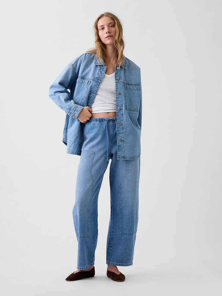 Image number 1 showing, High Rise UltraSoft Easy Barrel Jeans