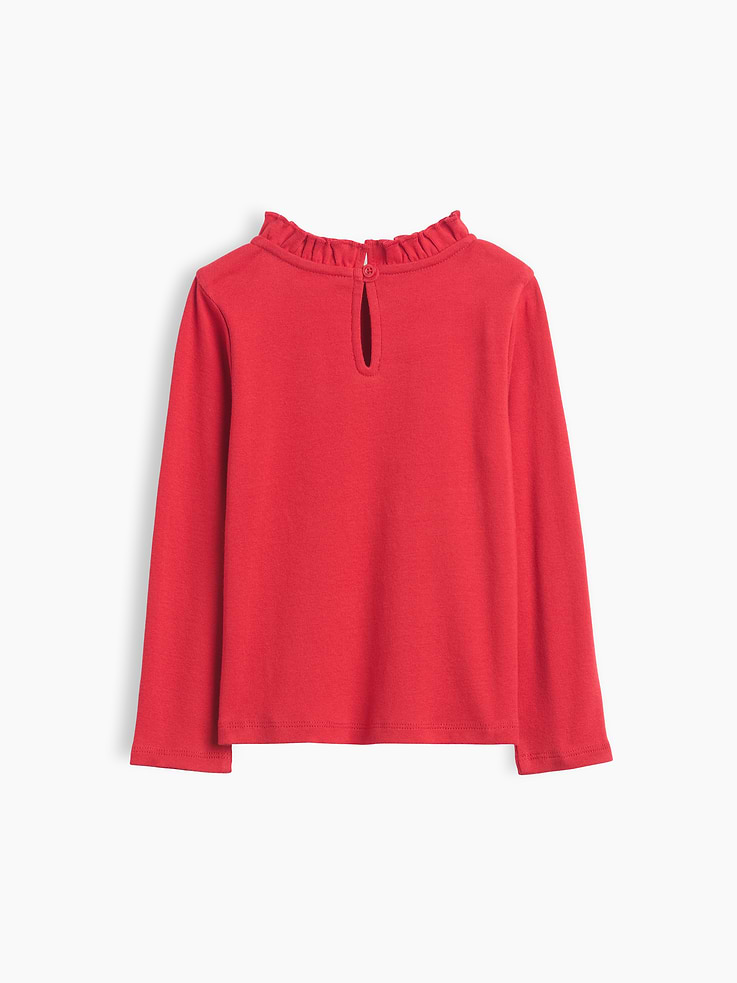 Image 2 of 2, Baby & Toddler Rib Ruffle-Neck Top