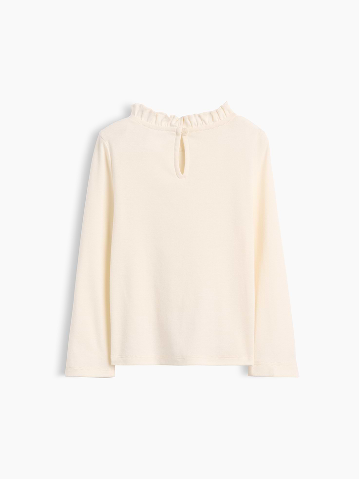 Image 2 of 2, Baby & Toddler Rib Ruffle-Neck Top