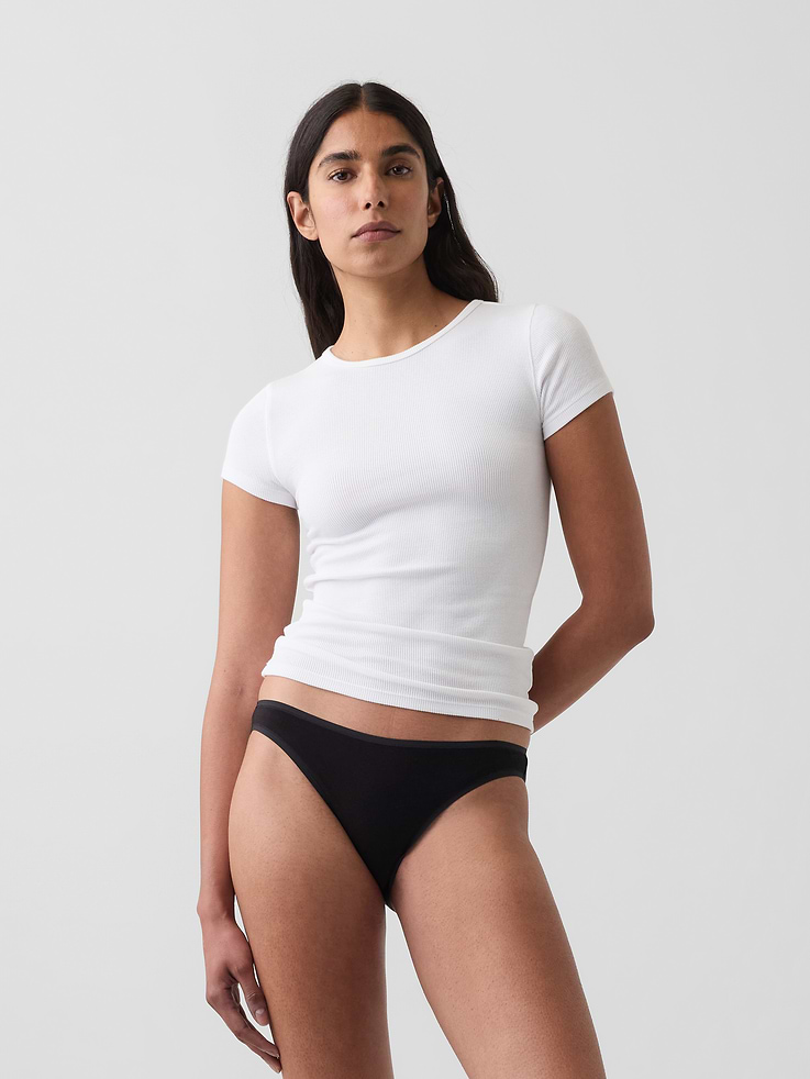 L'image numéro 1 présente Culotte bikini en coton biologique extensible PureDouceur