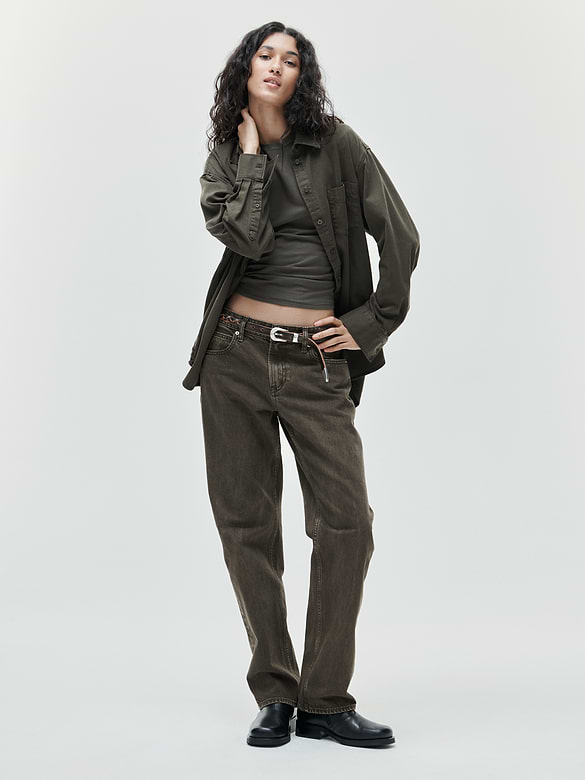 Mid Rise Straight Taper Jeans