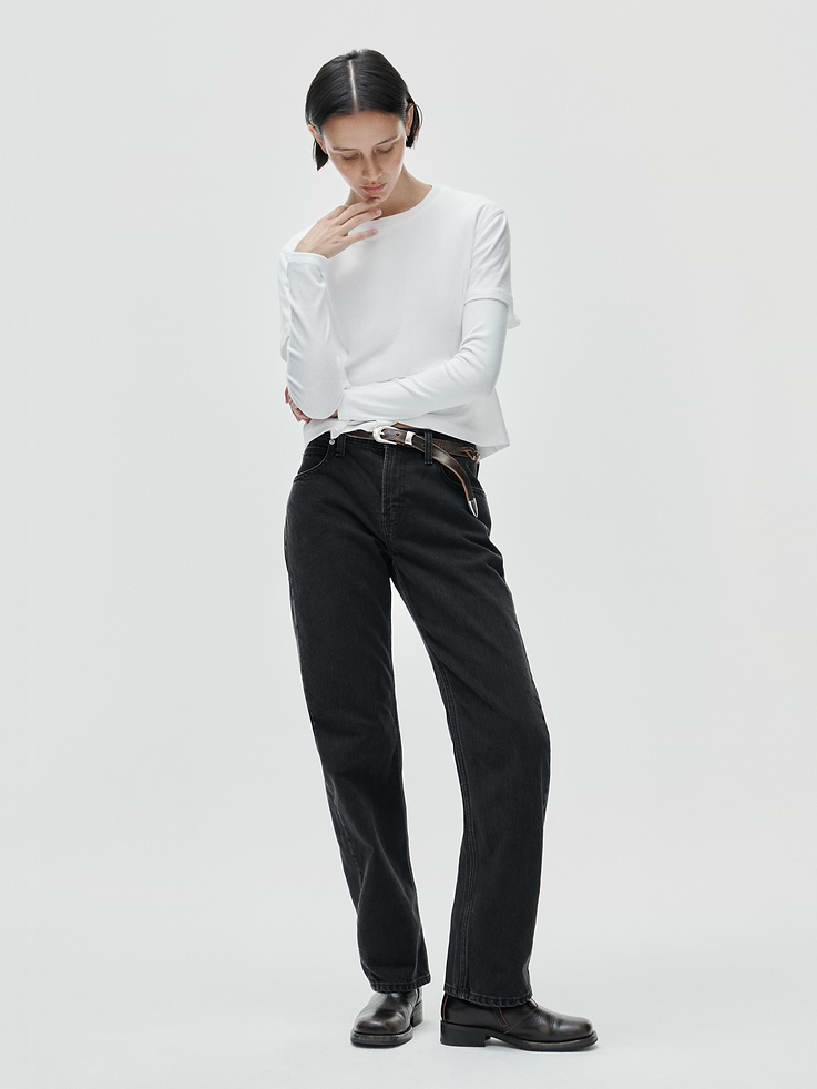 Image number 8 showing, Mid Rise Straight Taper Jeans