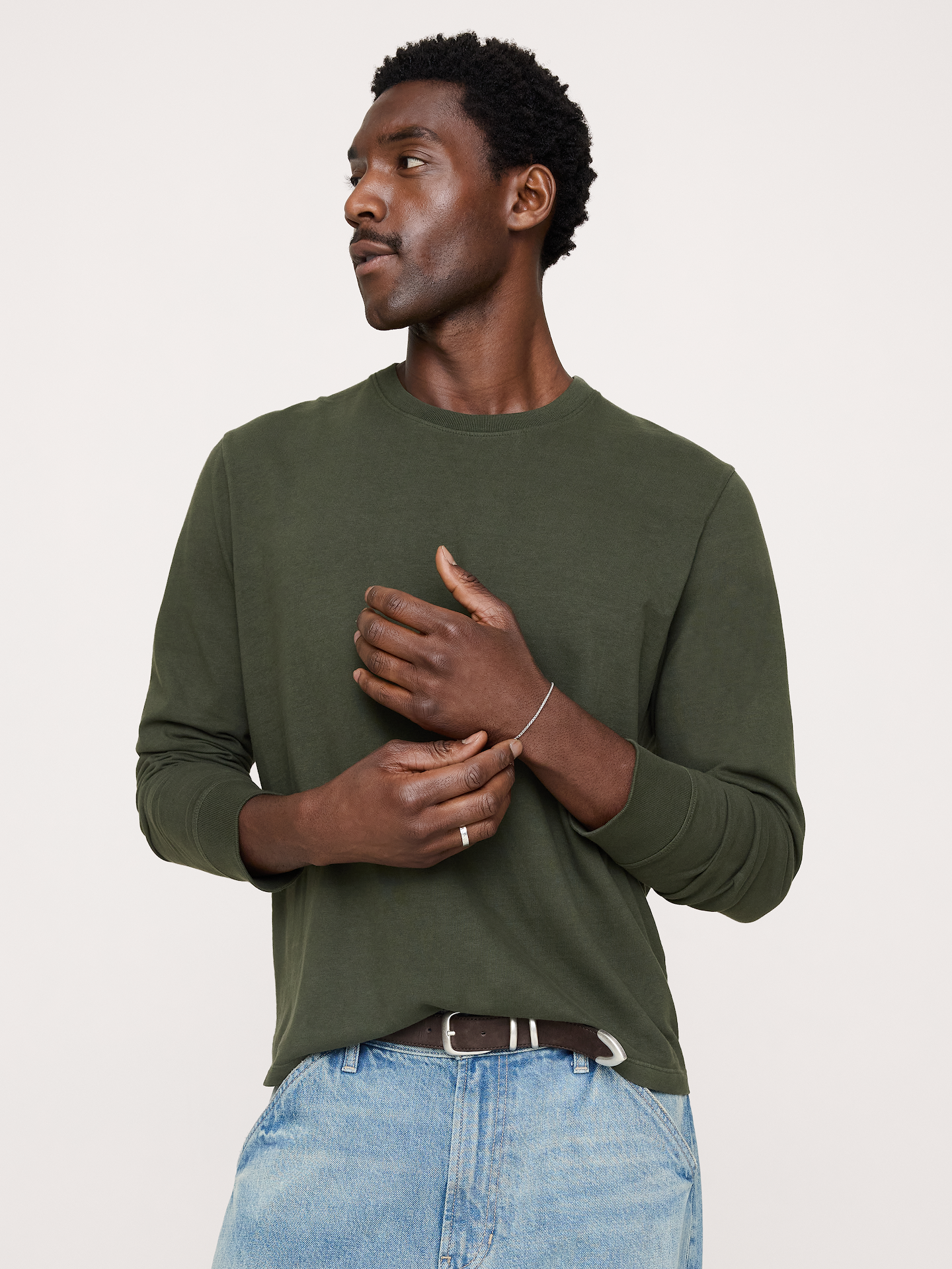 Image number 1 showing, Heavyweight Cotton Long-Sleeve T-Shirt