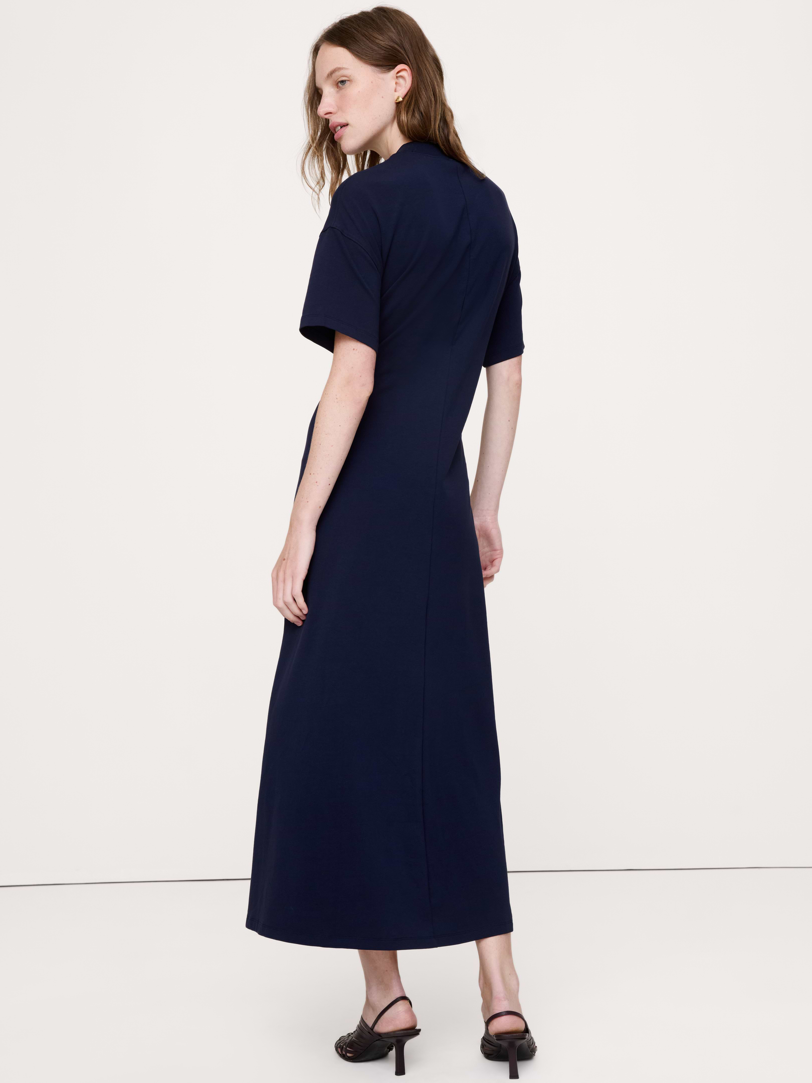 Image number 5 showing, Oversized Stretch-Cotton Tie-Waist Maxi Dress
