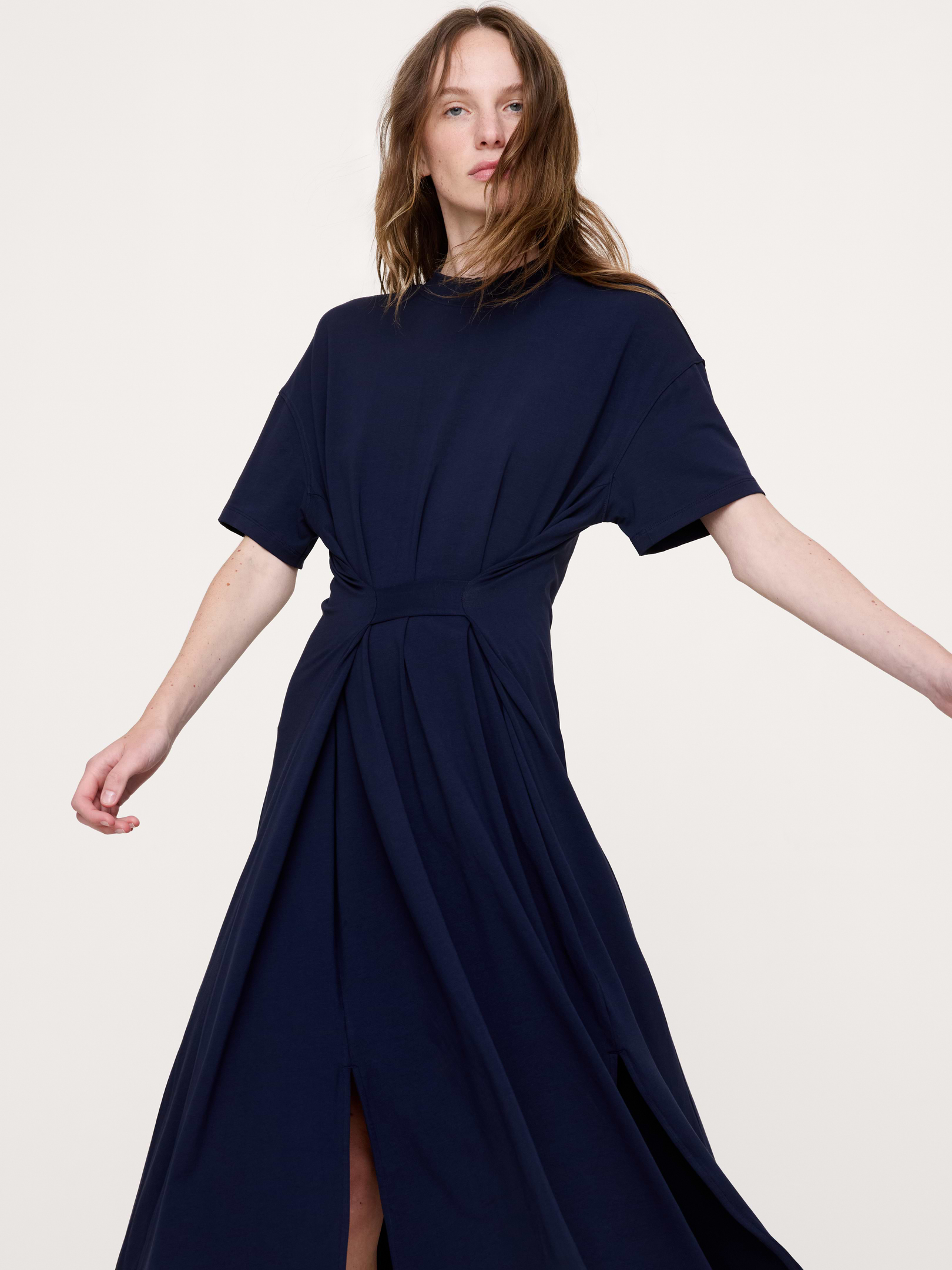 Image number 6 showing, Oversized Stretch-Cotton Tie-Waist Maxi Dress