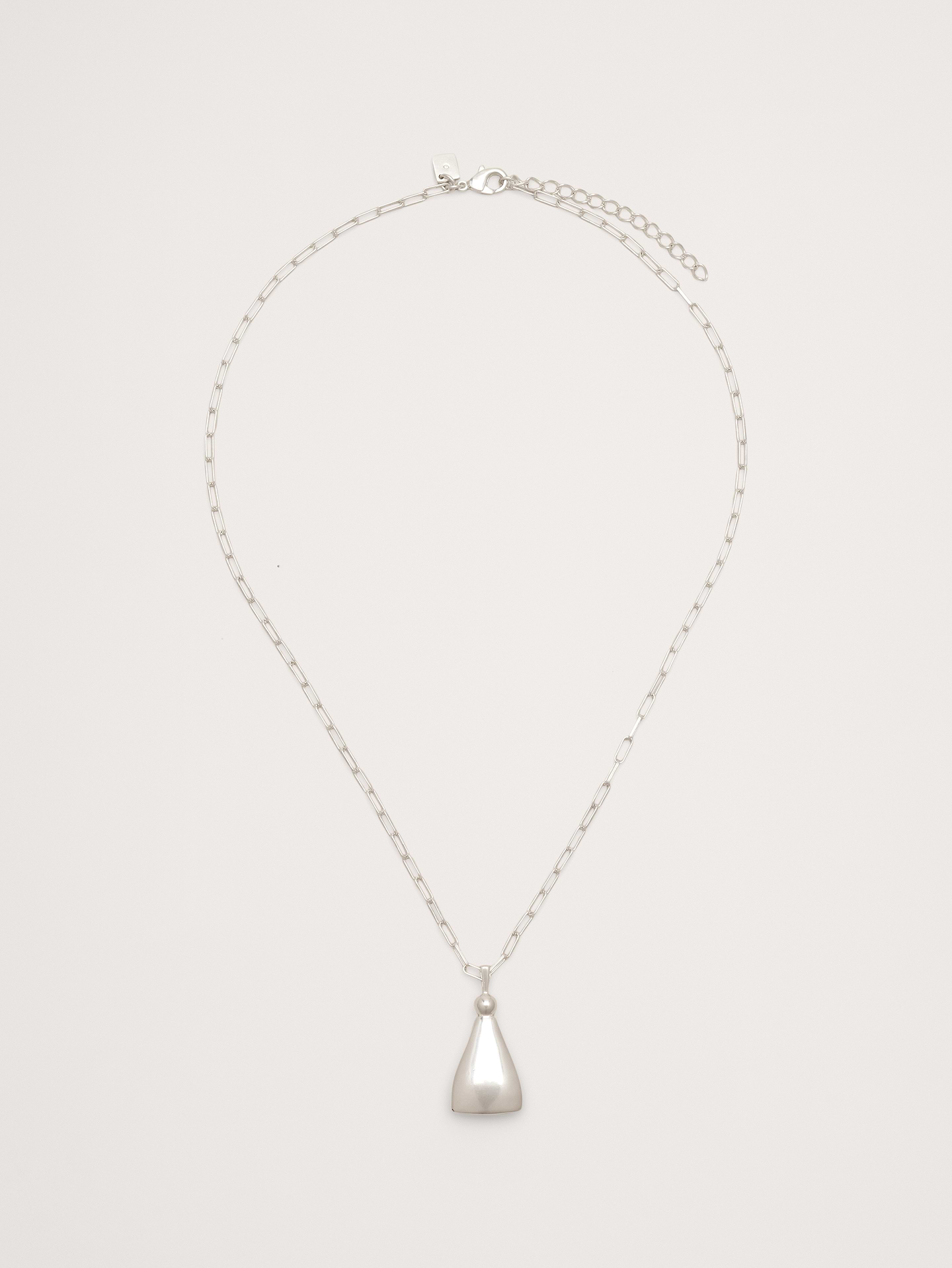 Image 1 of 4, A modern take on perfume-bottle pendants, this one mimics the shape in your choice of 14k-gold or 999-silver plated brass., 14k-gold or 999-silver plated brass., Lobster clasp., Product #894343