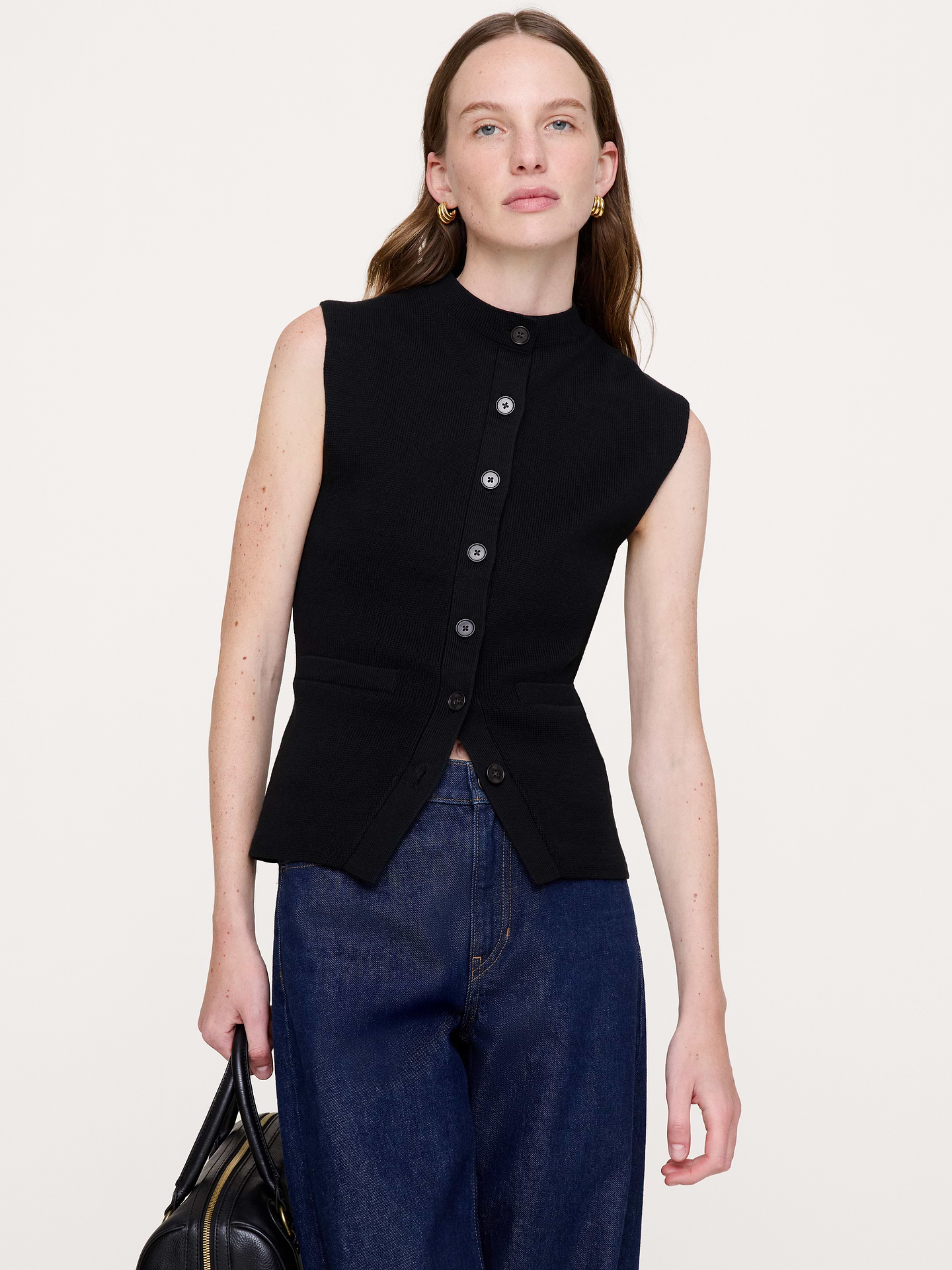 Image number 1 showing, Larkspur Cotton-Silk Sweater Vest
