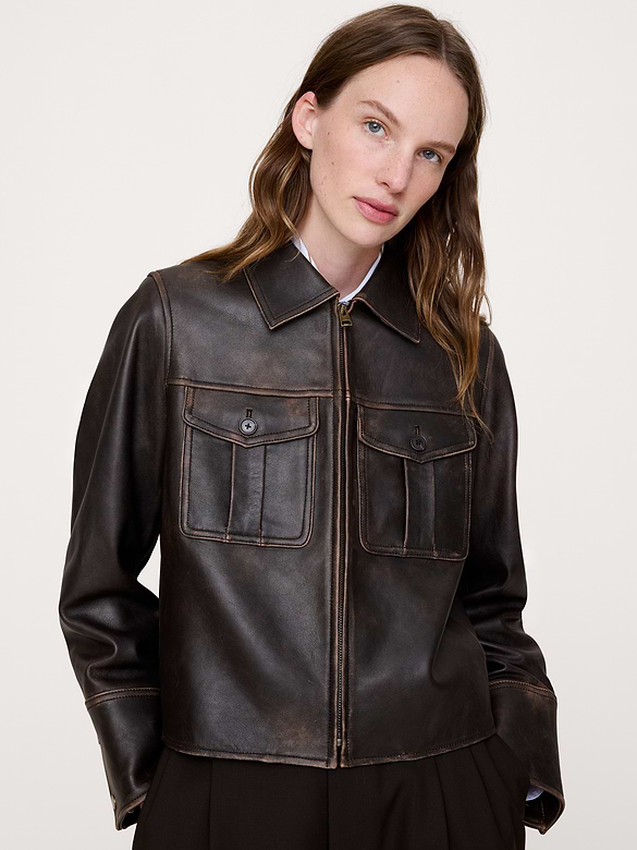 Distressed Leather Jacket