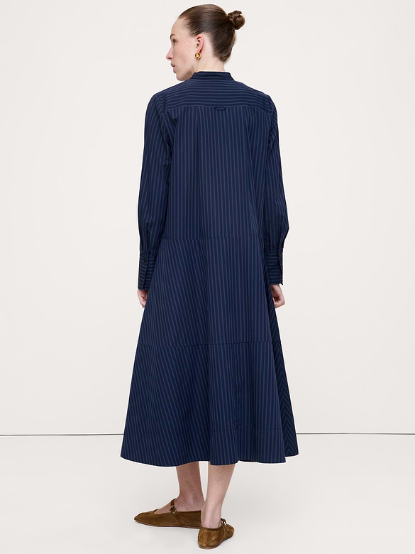 Robe-chemisier trapèze en coton