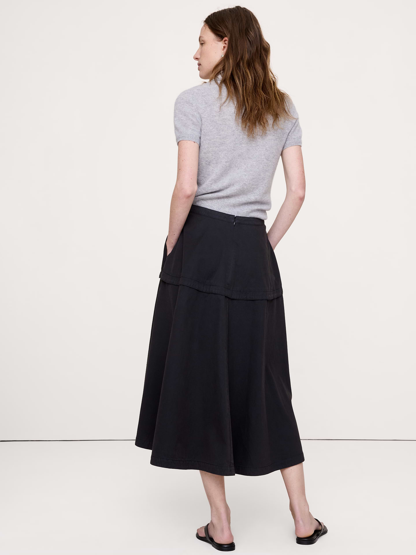 Image number 2 showing, Cotton Twill Circle Midi Skirt