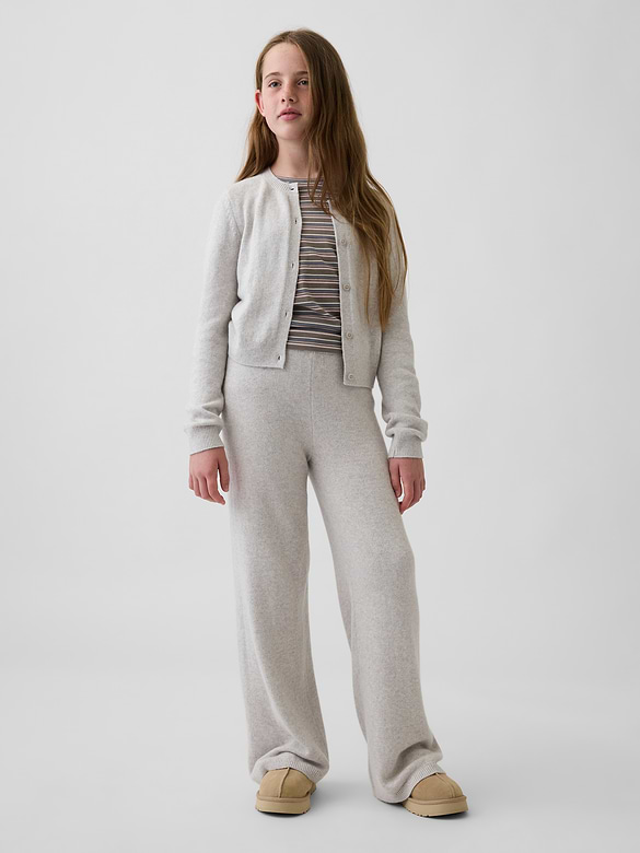 Kids CashSoft Wide-Leg Sweater Pants