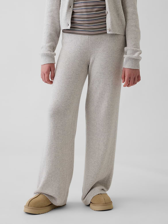 Kids CashSoft Wide-Leg Sweater Pants