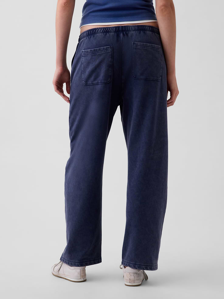 L'image numéro 4 présente Pantalon en coton ouaté coupe baril en jersey bouclette VintageDoux