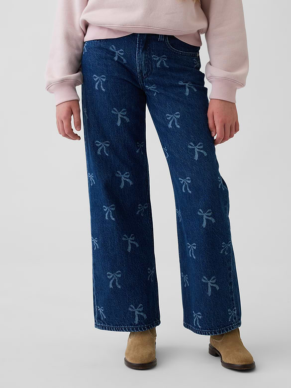 Kids Low Rise Stride Wide-Leg Jeans