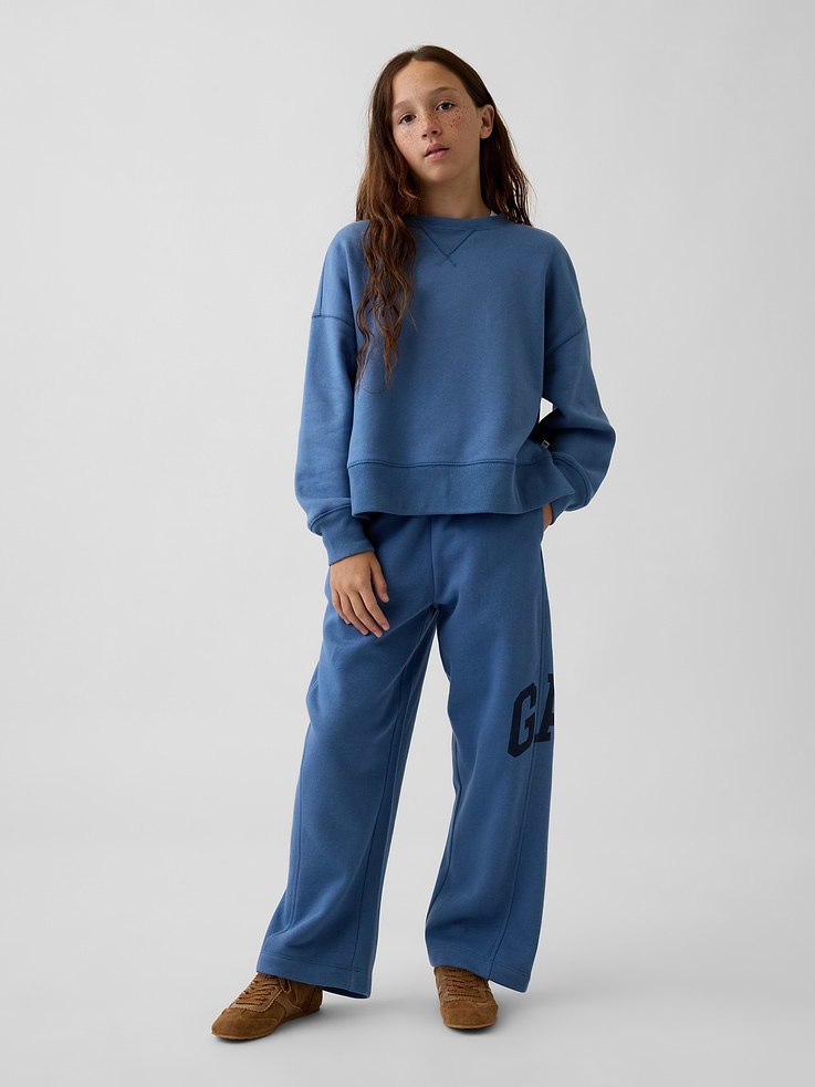 L'image numéro 1 présente Pantalon décontracté en coton ouaté à coupe baril VintageDoux pour Enfant