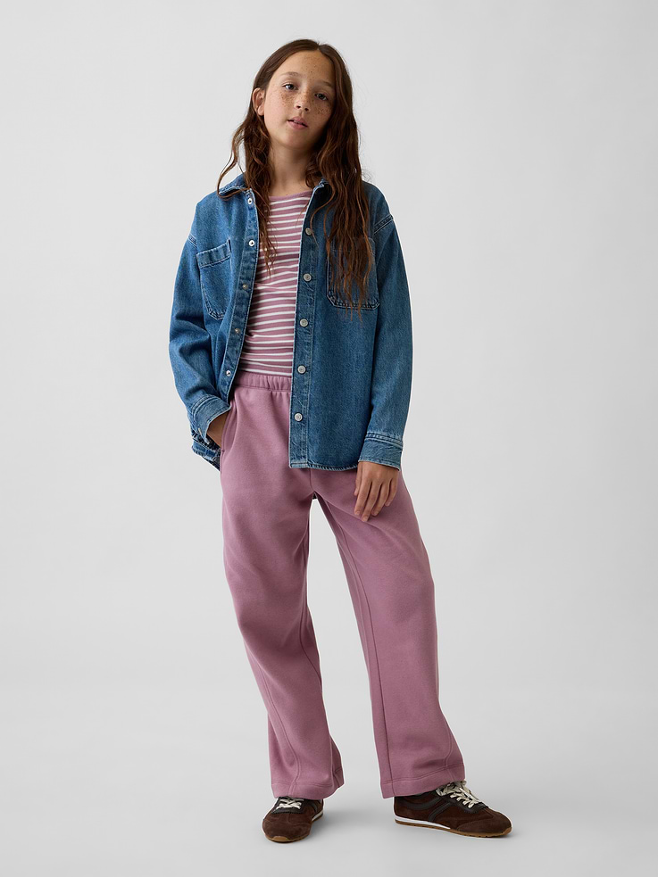 L'image numéro 1 présente Pantalon décontracté en coton ouaté à coupe baril VintageDoux pour Enfant