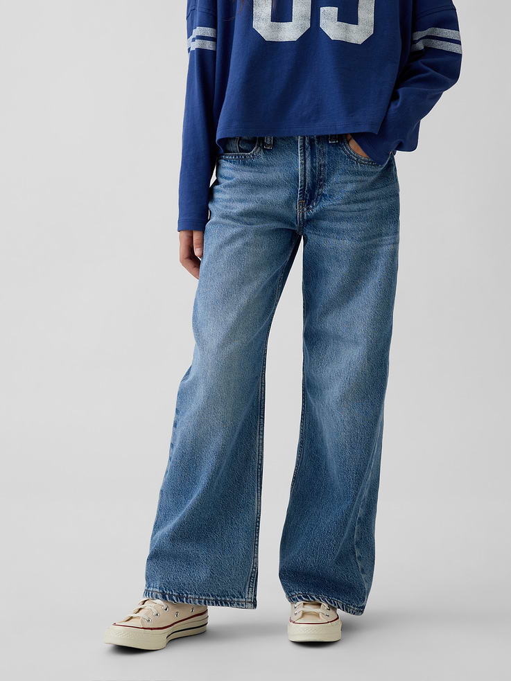 Image number 3 showing, Kids Low Rise Stride Wide-Leg Jeans