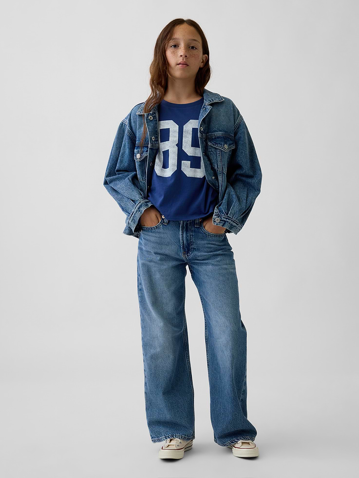 Image number 5 showing, Kids Low Rise Stride Wide-Leg Jeans