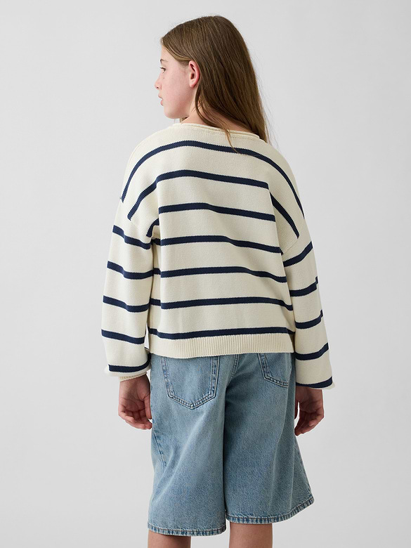 Kids 100% Cotton Oversized Rollneck Sweater