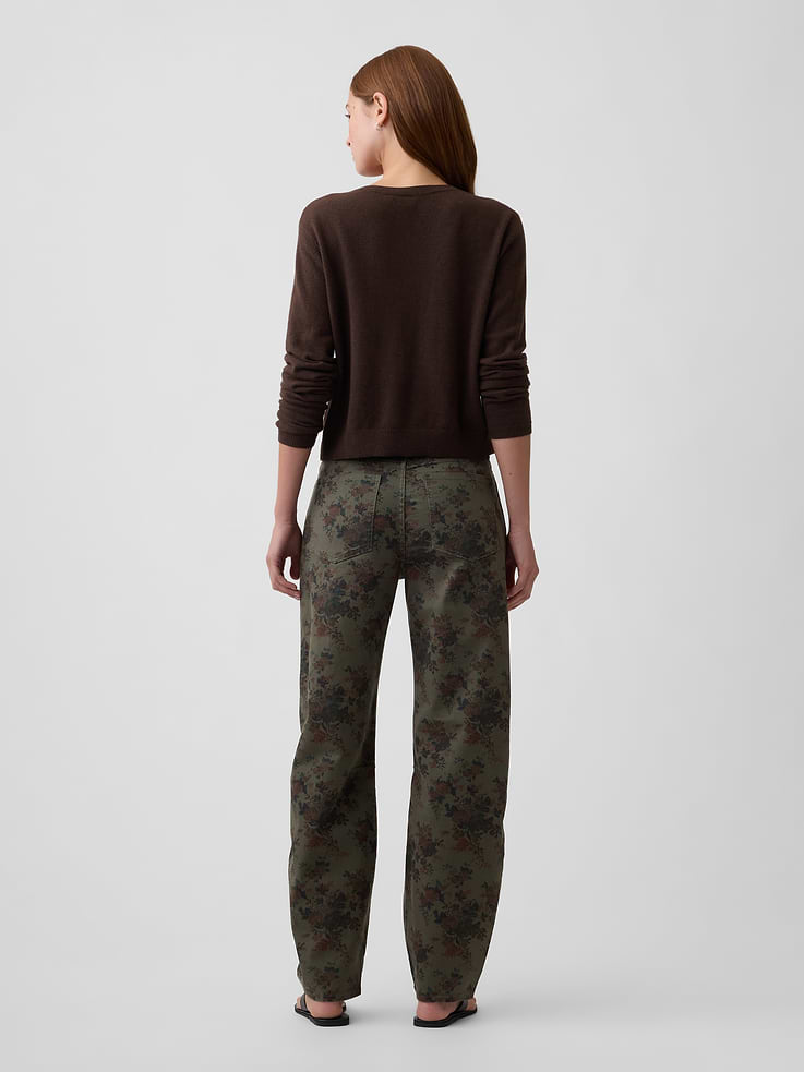 Image number 4 showing, High Rise Print Barrel Jeans