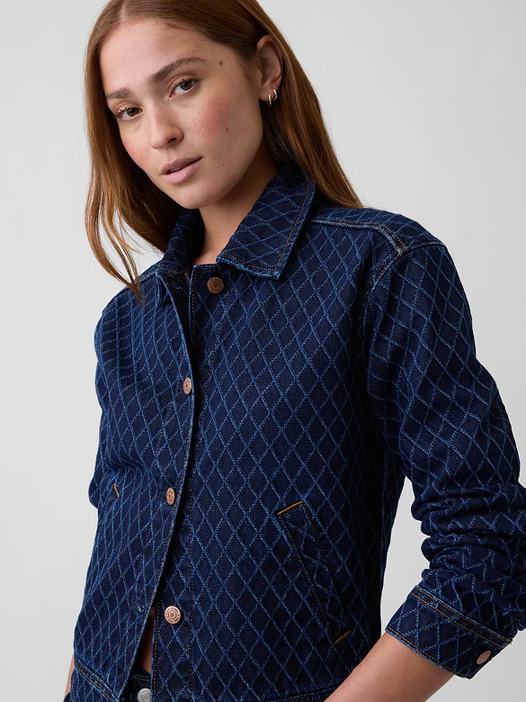 Relaxed Print Denim Jacket