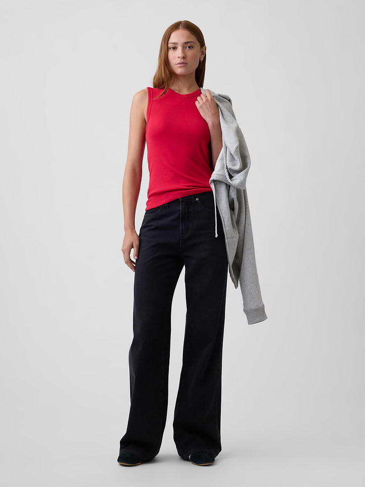 Image number 3 showing, Modern Ribbed High-Neck Tank Top