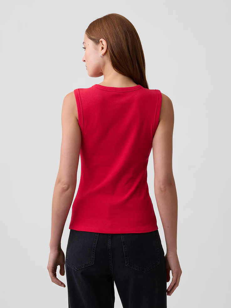 Image number 2 showing, Modern Ribbed High-Neck Tank Top