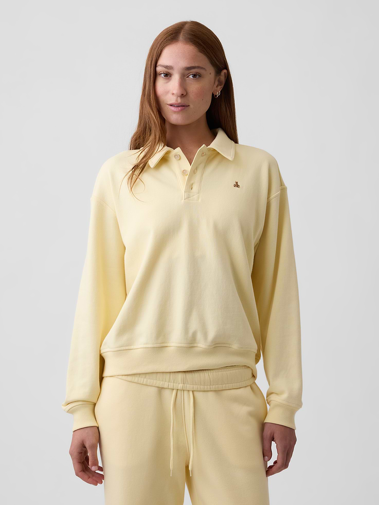 Image number 1 showing, Relaxed Cropped Polo Sweatshirt