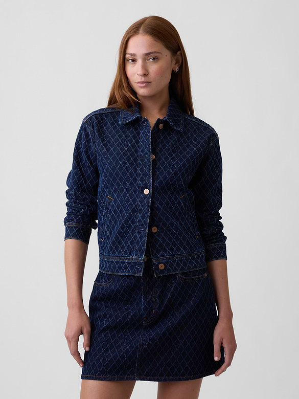 Relaxed Print Denim Jacket