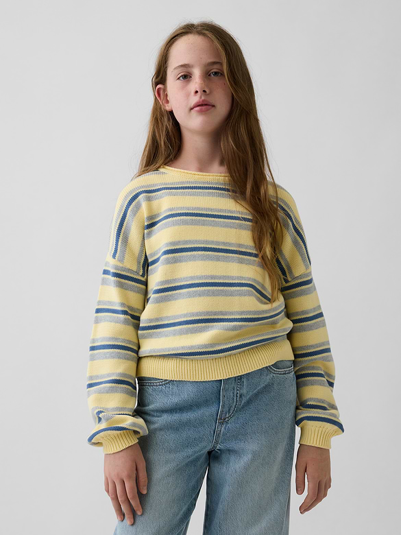 Kids 100% Cotton Oversized Rollneck Sweater