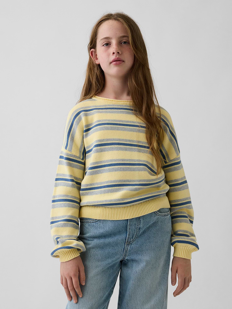L'image numéro 1 présente Chandail surdimensionné à encolure roulée 100 % coton pour Enfant