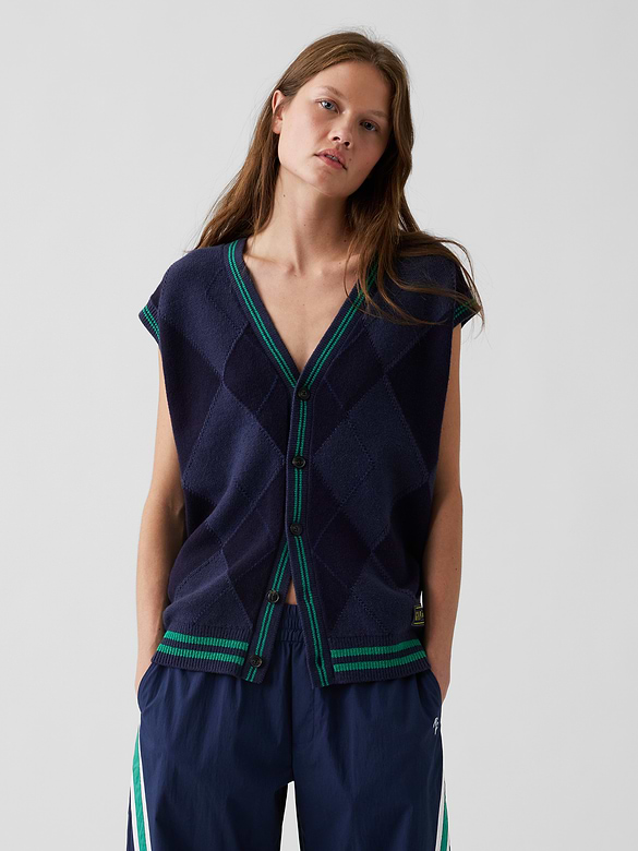 Gap × Malbon Oversized Argyle Sweater Vest