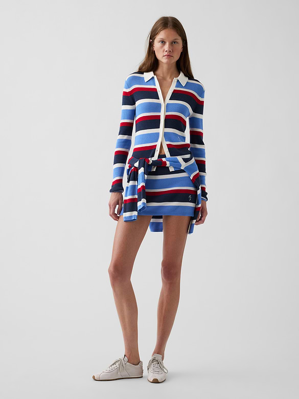 Gap × Malbon Stripe Polo Cardigan