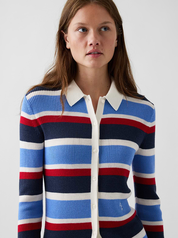 Gap × Malbon Stripe Polo Cardigan
