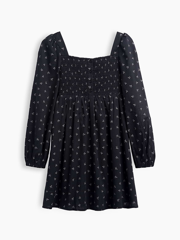 Kids Smocked Square-Neck Dress