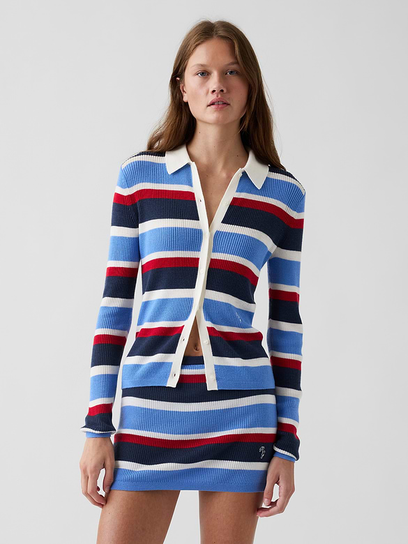 Gap × Malbon Stripe Polo Cardigan