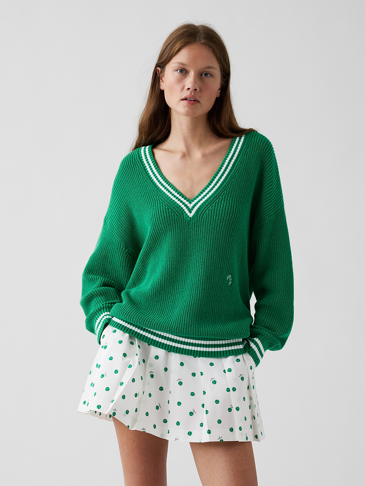 Image number 1 showing, Gap × Malbon 100% Cotton Oversized Sweater