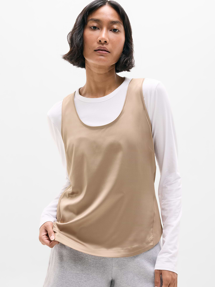 Image number 1 showing, Featherweight Satin Tank