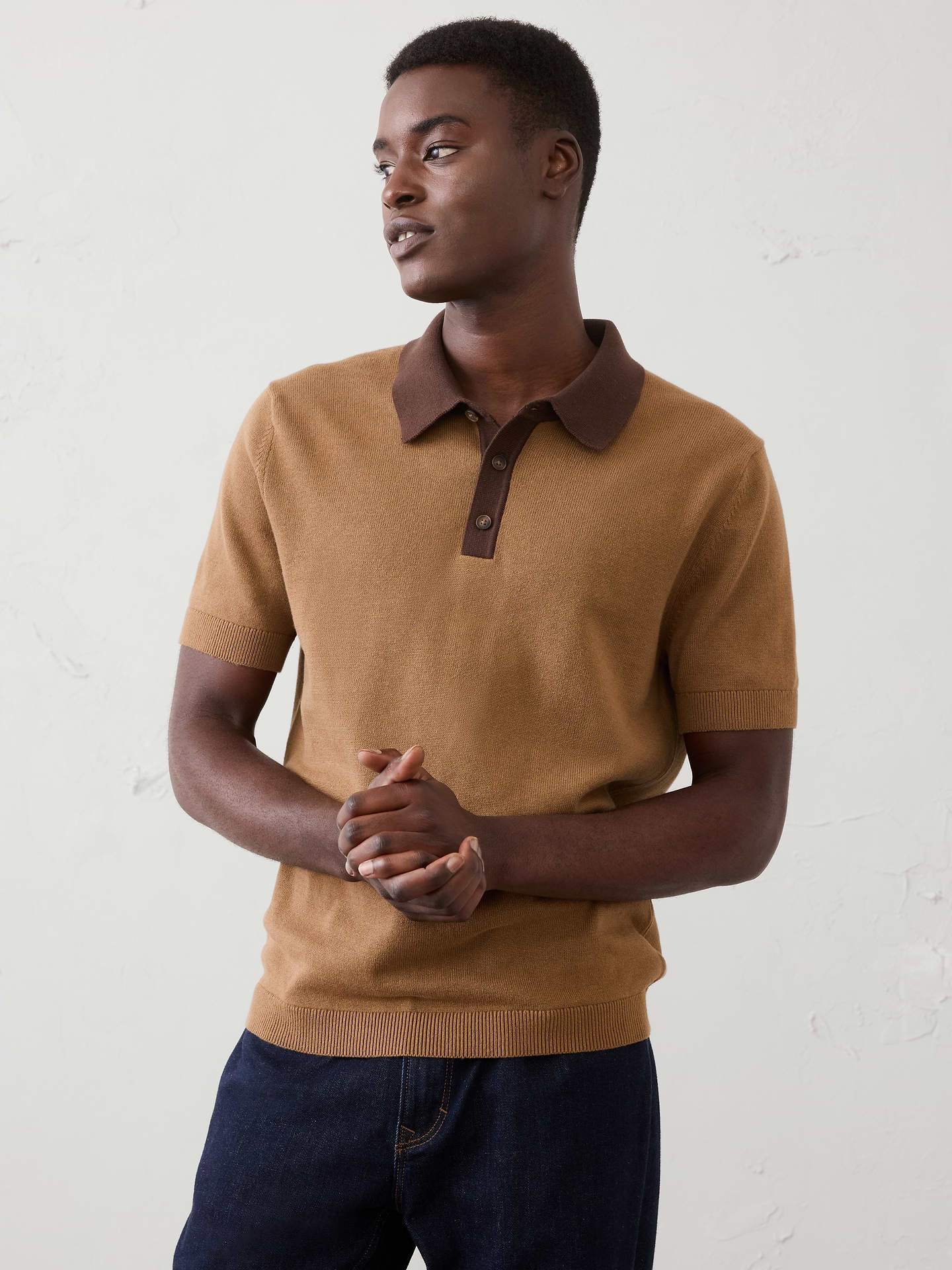 Image number 1 showing, Contrast-Placket Sweater Polo
