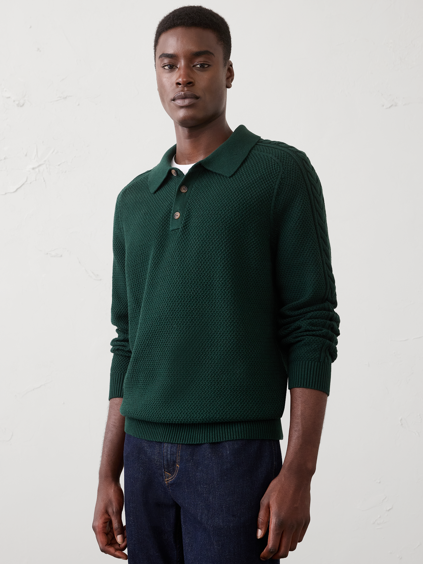 Image number 1 showing, Cable Sweater Polo