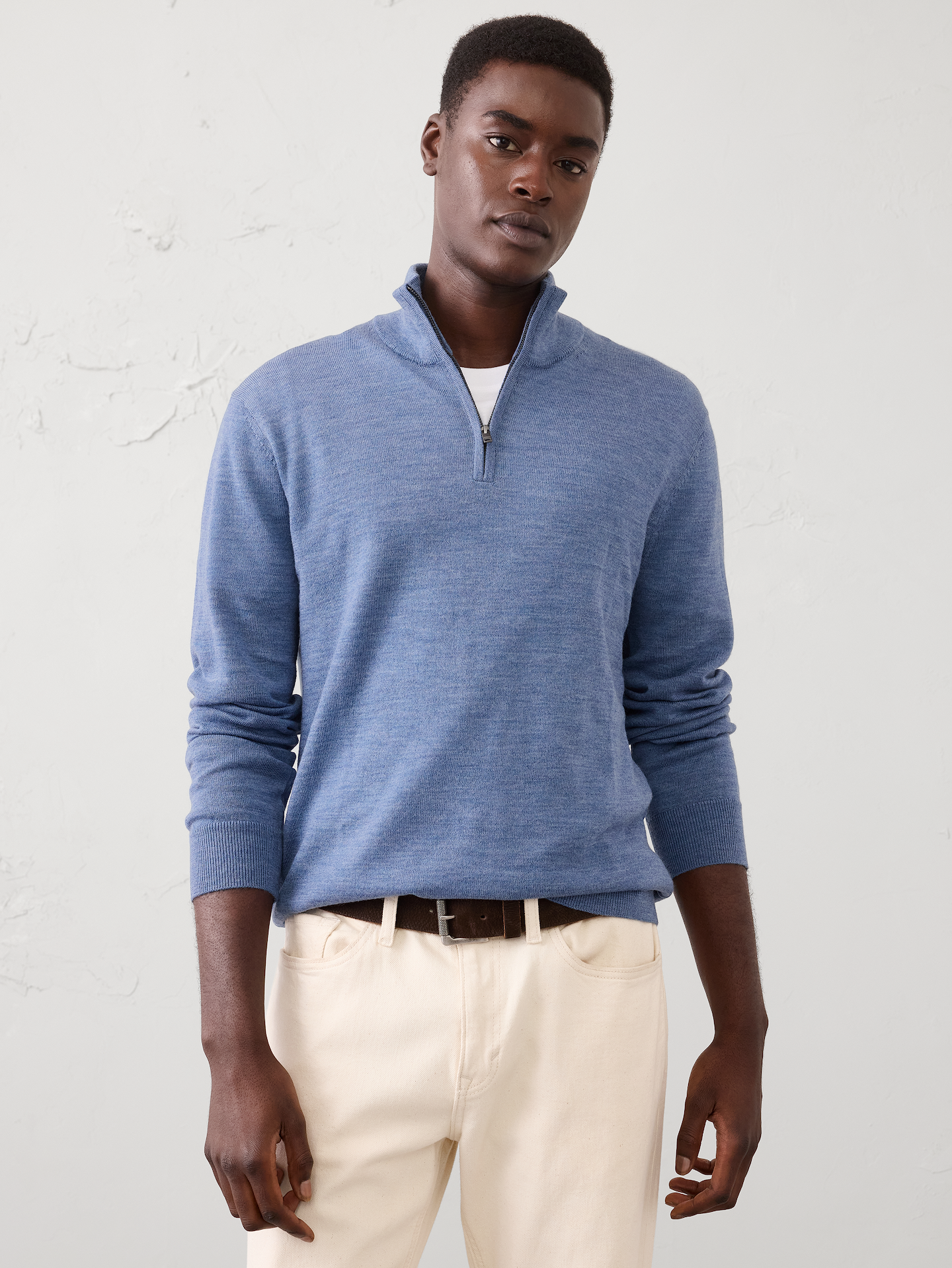 Image number 1 showing, Merino Wool Quarter-Zip Sweater