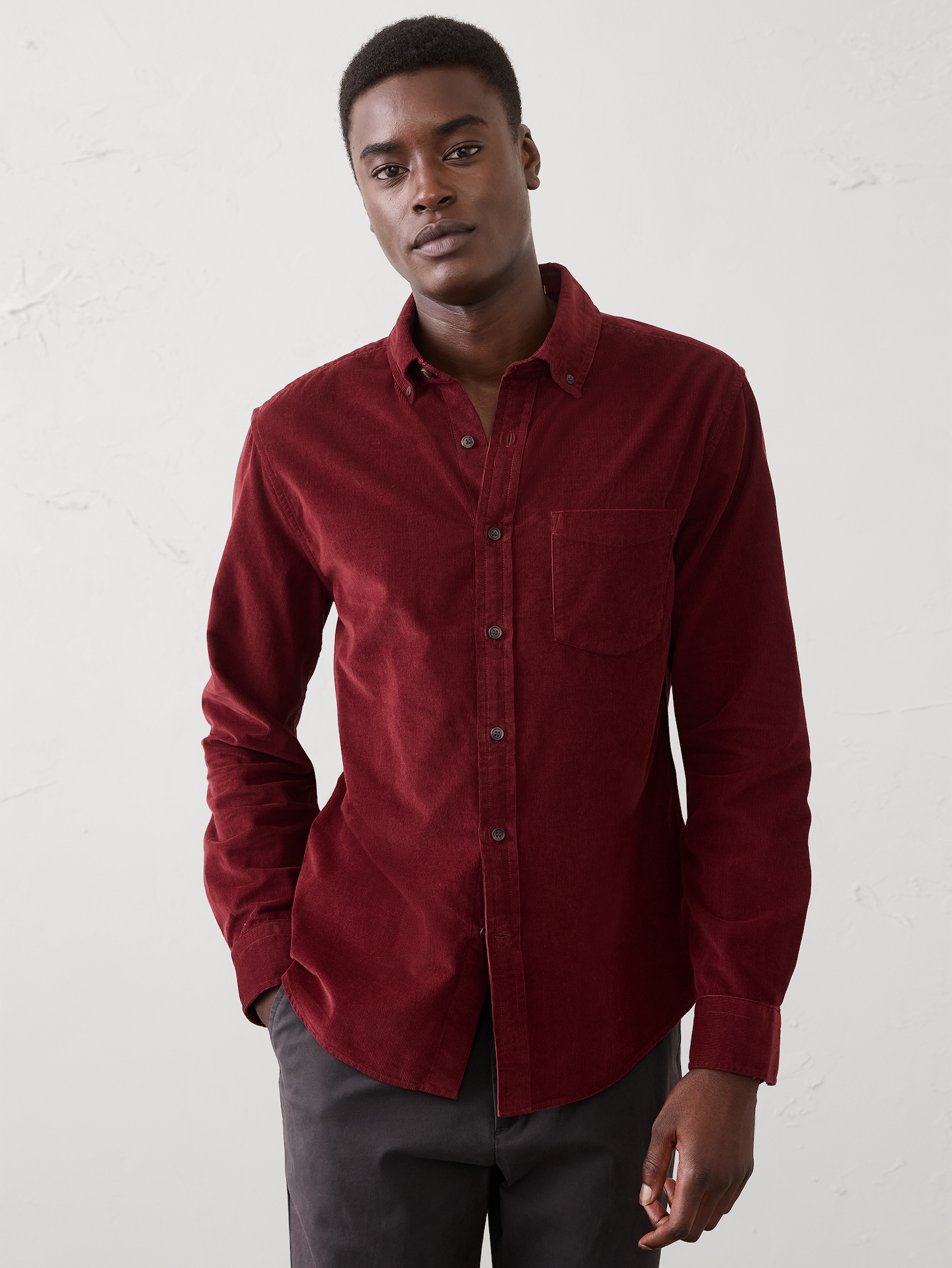Image number 1 showing, Slim-Fit Fine Wale Corduroy Shirt