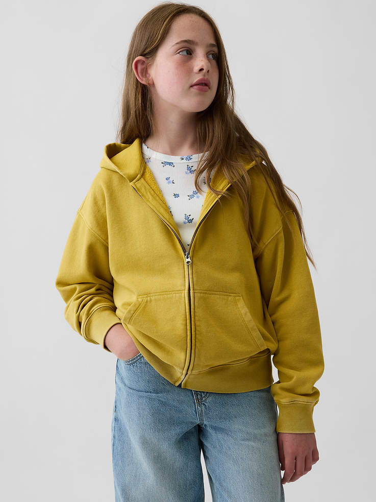 Image number 2 showing, Kids VintageSoft Relaxed Zip Hoodie