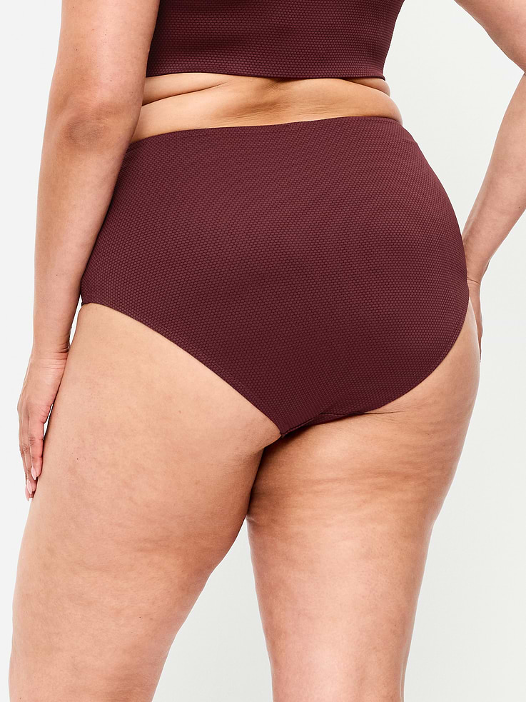 Image number 6 showing, High-Waisted Pique Bikini Swim Bottoms